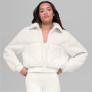 Women's White Fleece Jacket